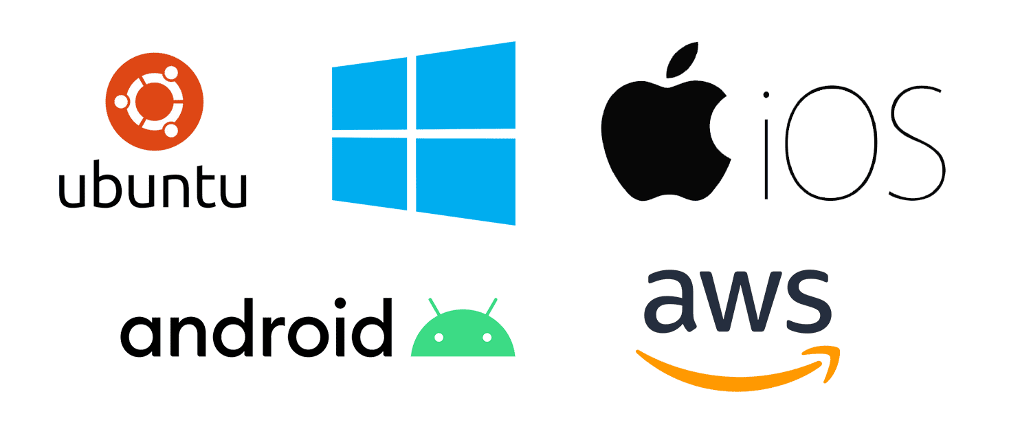 Plattformen und Betriebssysteme - Ubuntu - Windows - iOS - Android - AWS