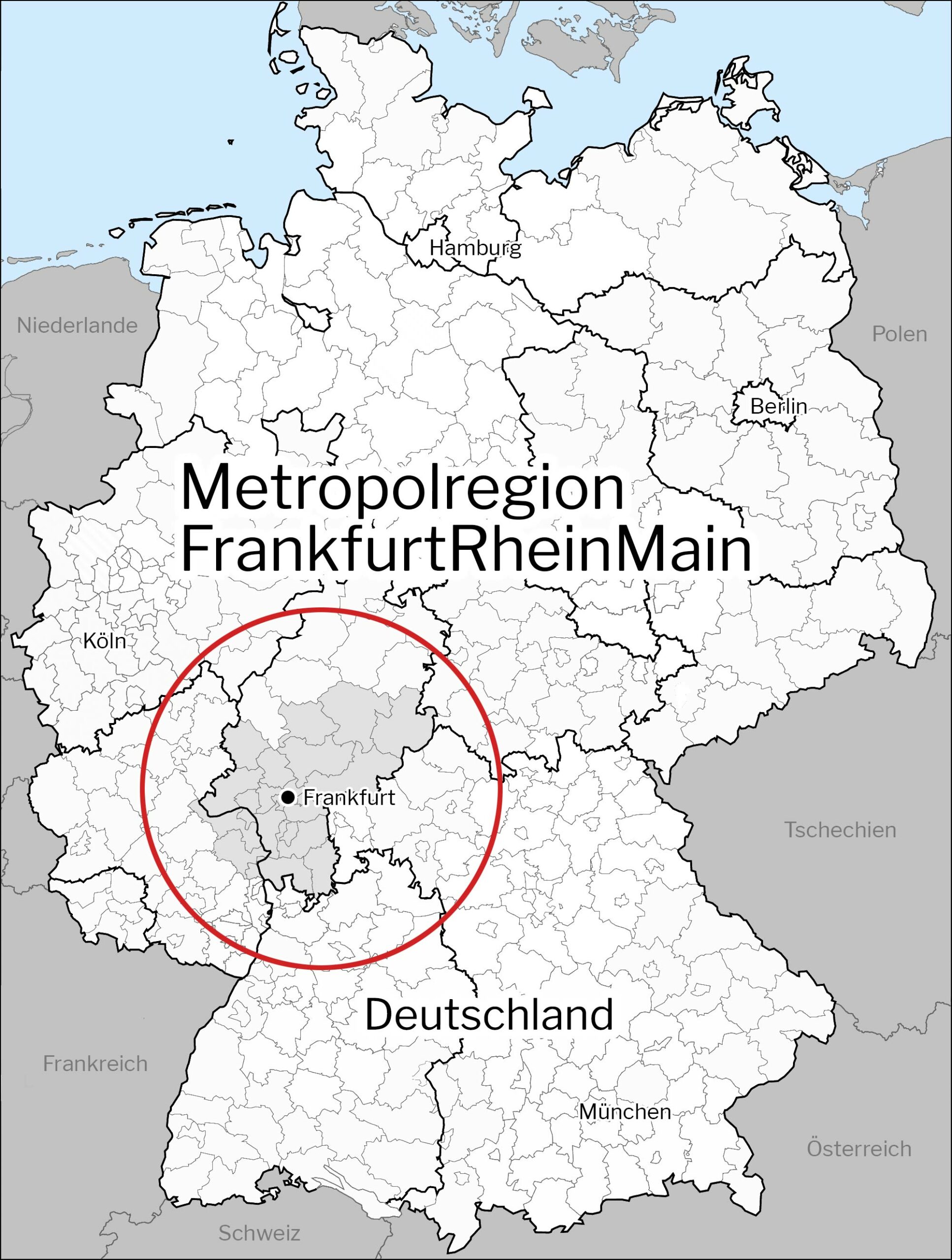 Metropolregion Frankfurt Rhein-Main - Rhein-Main-Gebiet - Lage und Erreichbarkeit